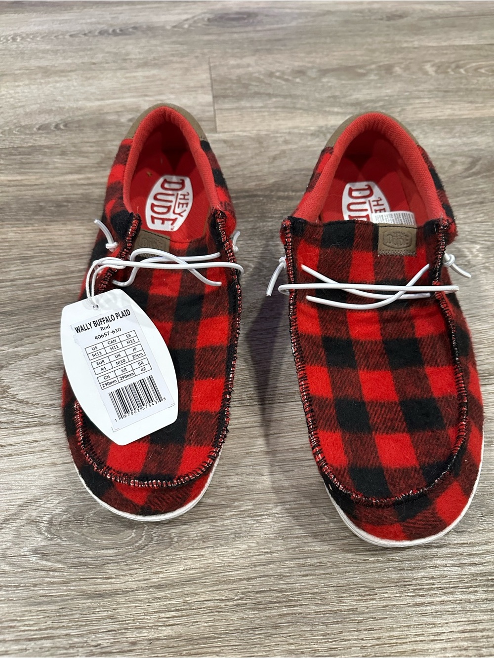 Hey Dude Men’sWally Buffalo Plaid Wally - Red & Black